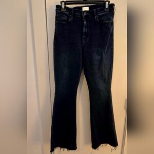 MOTHER Black-Blue Flare Jeans